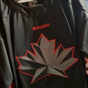 Bauer Black and Red Maple Leaf Jersey